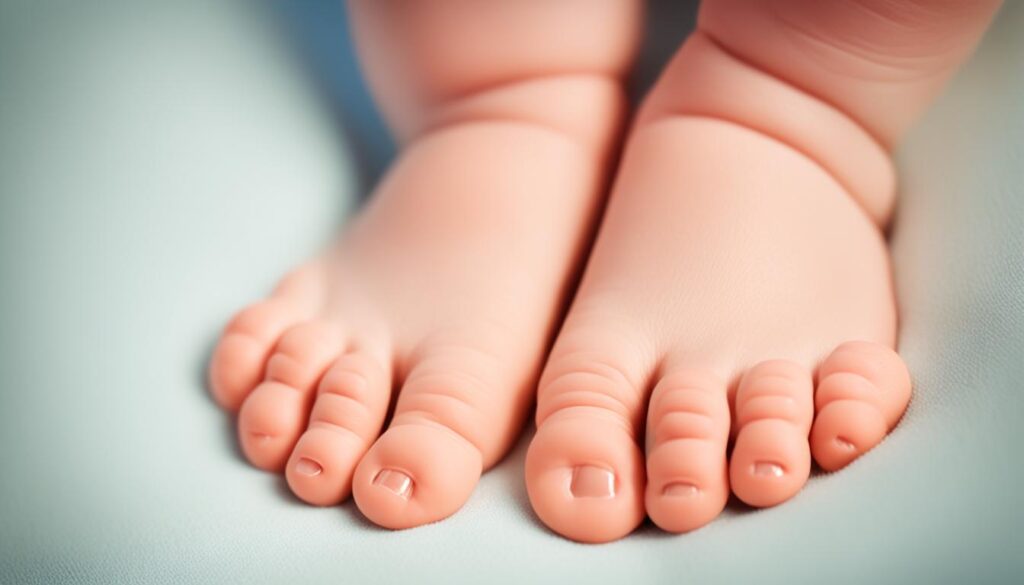 bébé avec pieds égyptiens