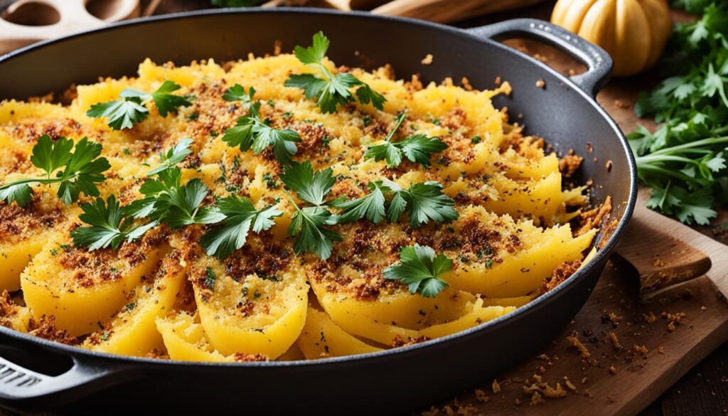 Courge spaghetti gratin