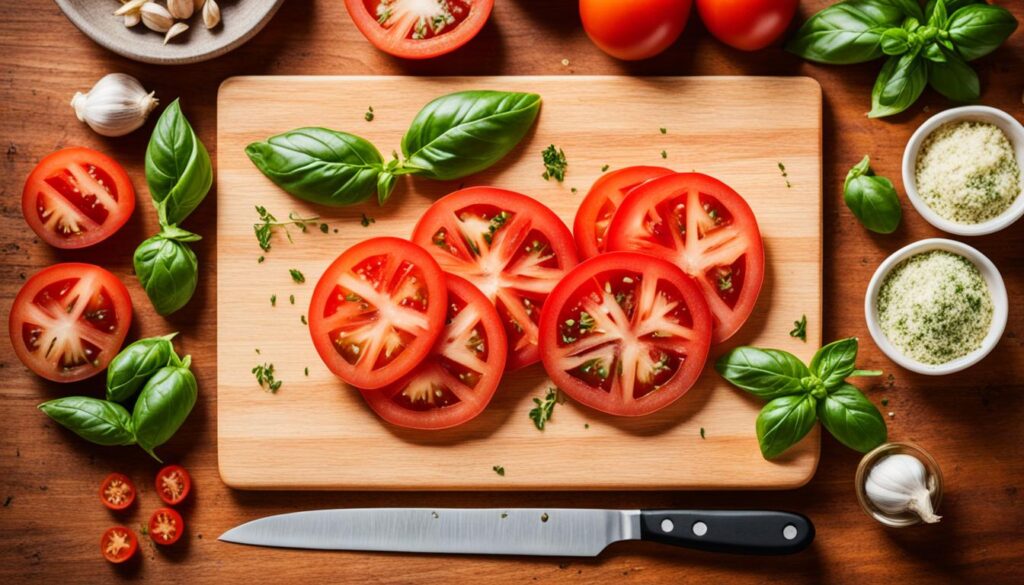 Ingrédients pour bruschetta