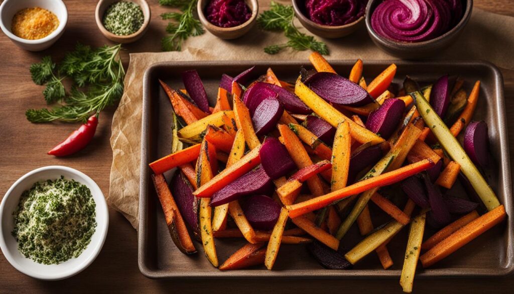 Recette de frites de légumes au four