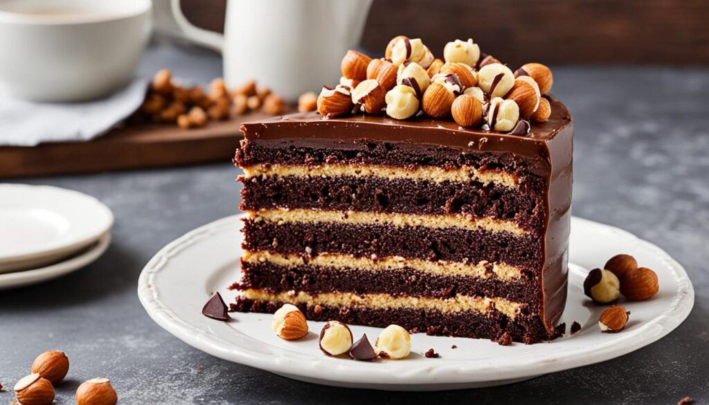 gâteau avec des noisettes torréfiées