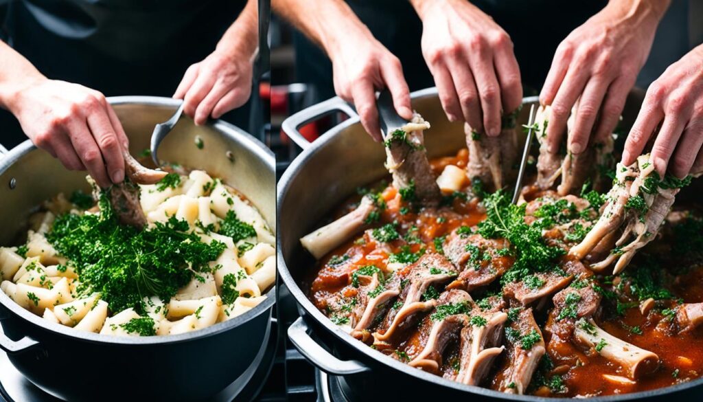 Étapes de préparation des pieds paquets