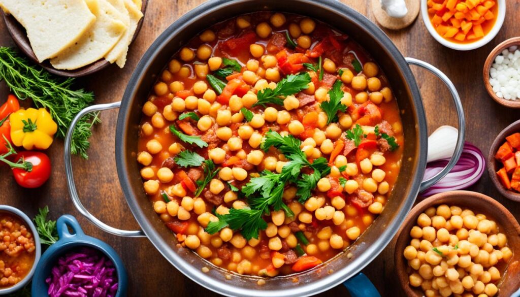 Intégration des pois chiches dans le cocido murciano